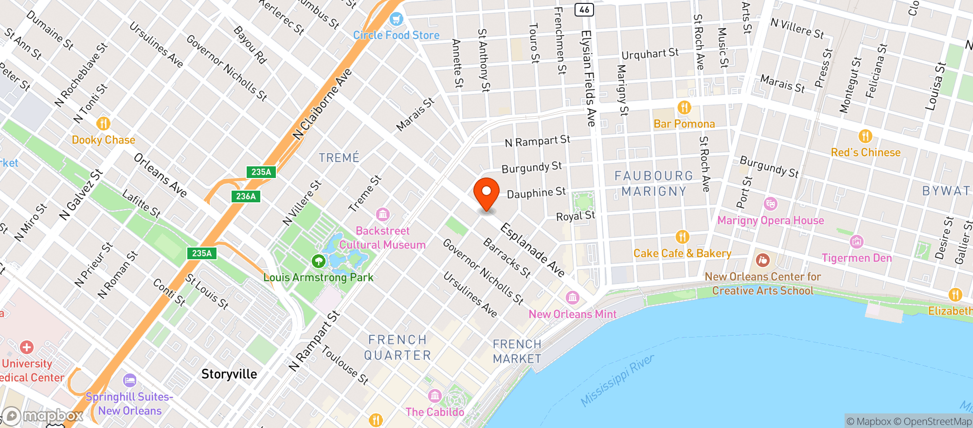 Map showing Esplanade Mini Mart