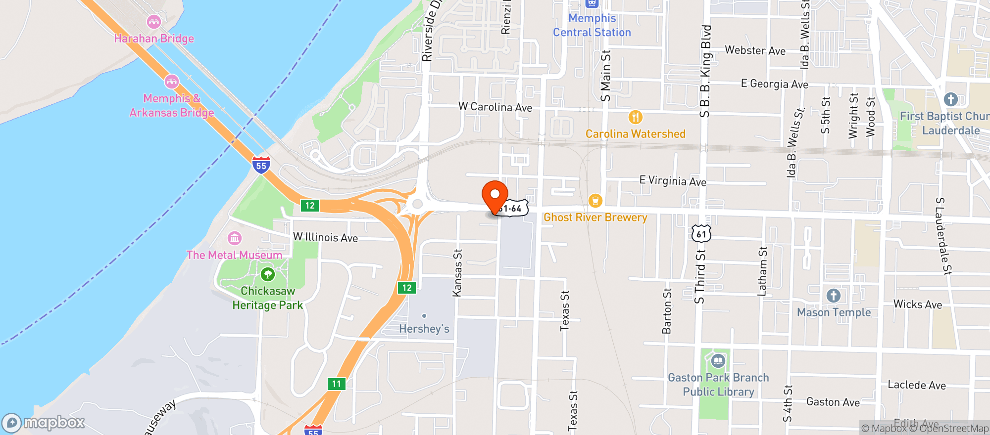 Map showing Momma S Roadhouse