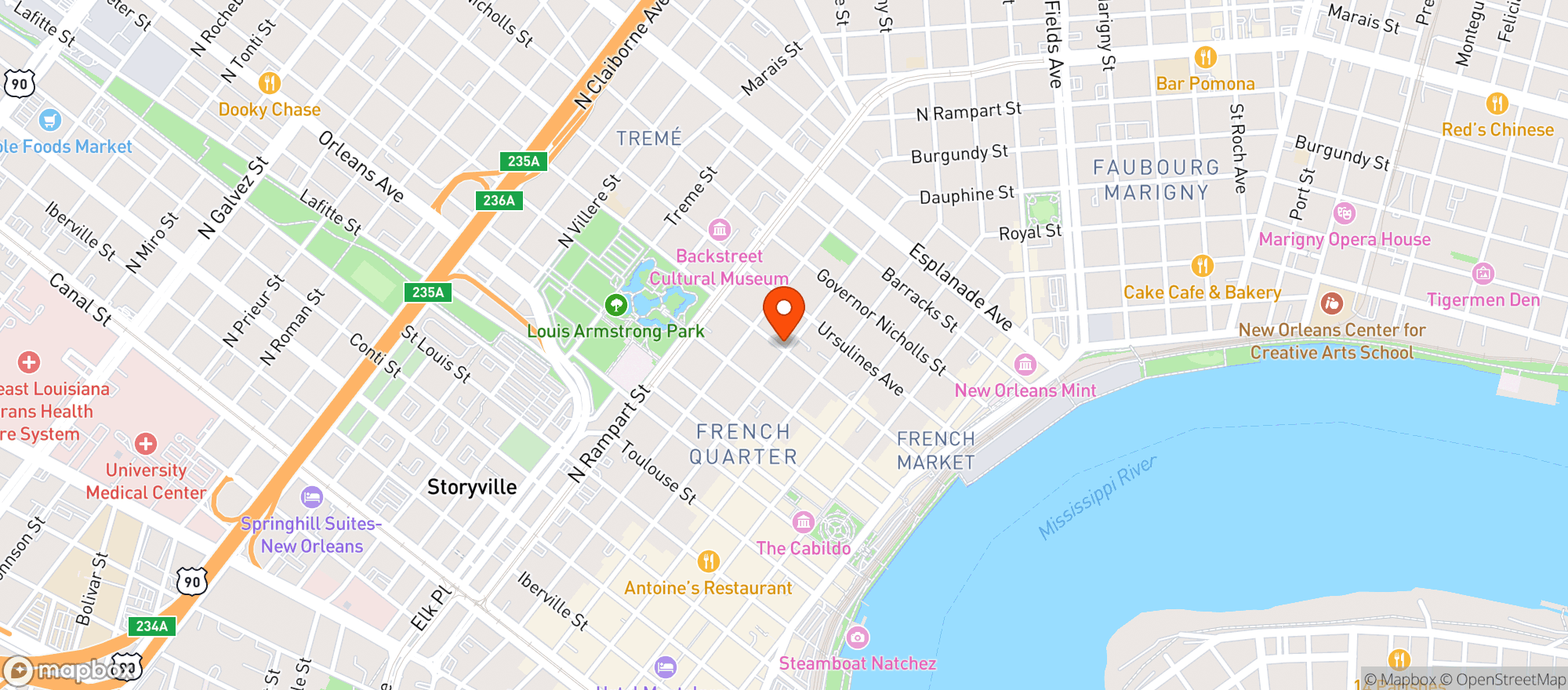 Map showing Matassas Market