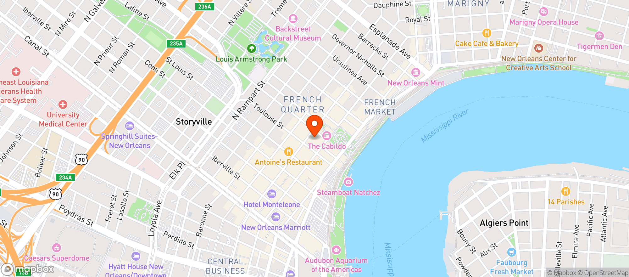 Map showing Toulouse Theatre
