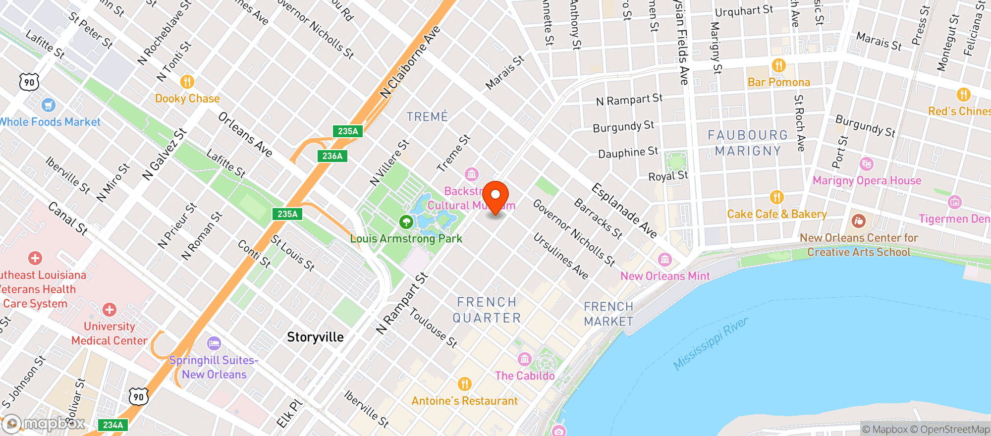 Map showing 700s American Townhouse