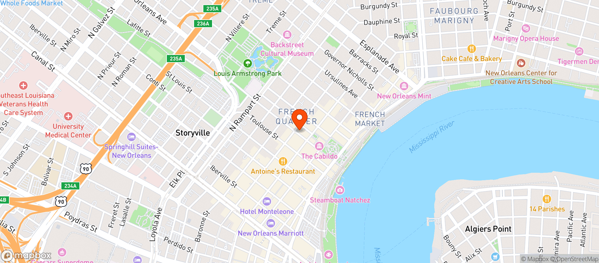Map showing High Grace Nola