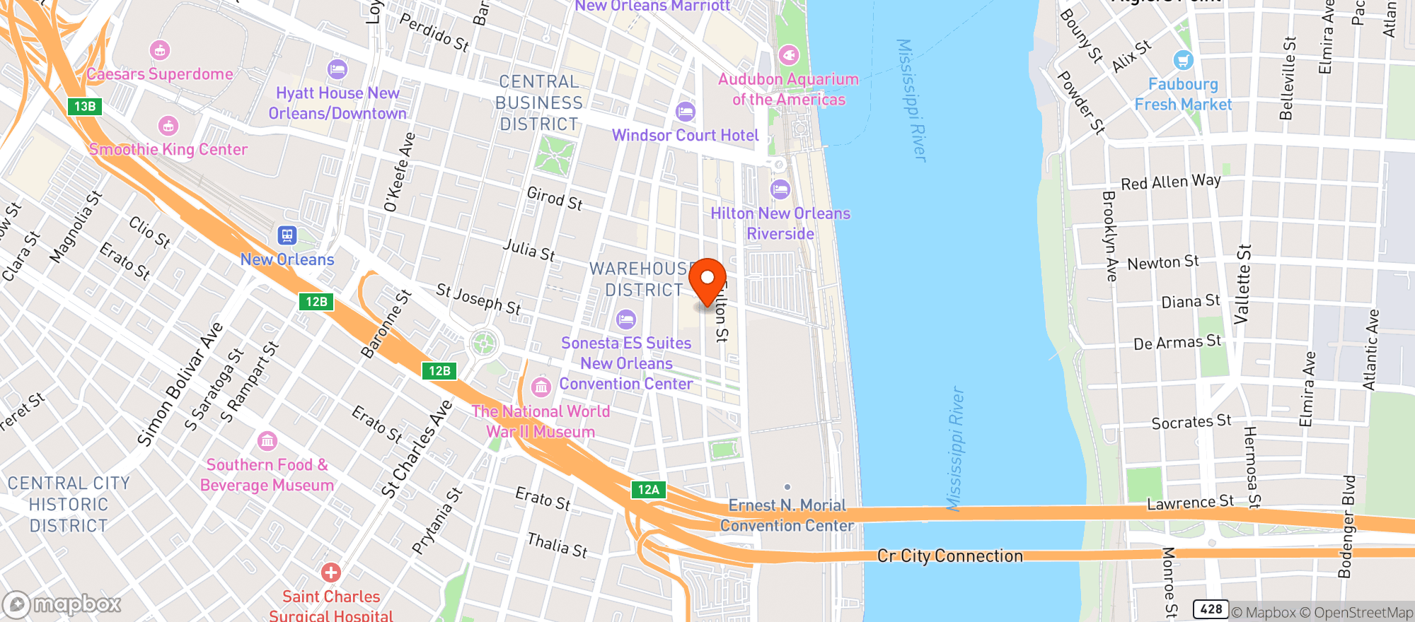 Map showing Republic New Orleans