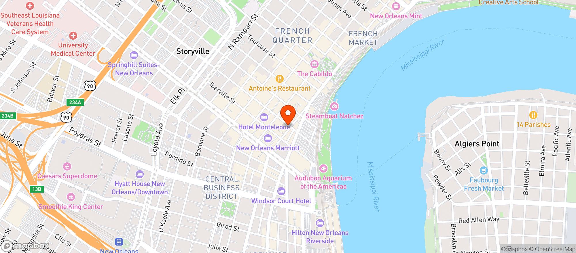 Map showing Ryans Irish Pub
