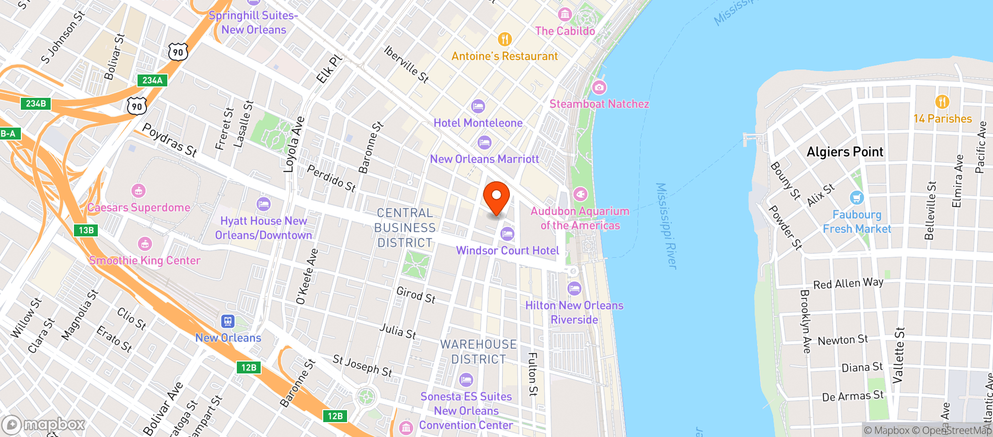 Map showing Restaurant August