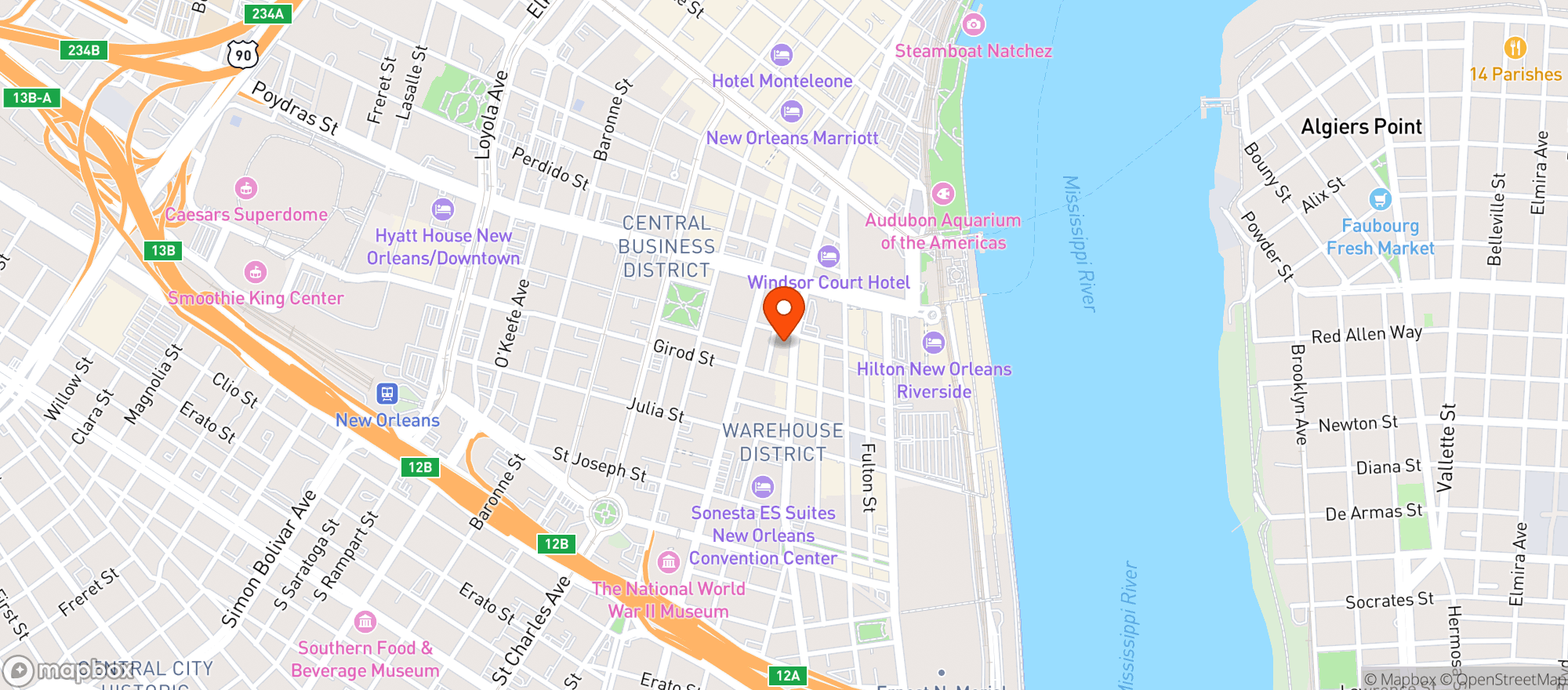Map showing Barcadia Bar & Grill