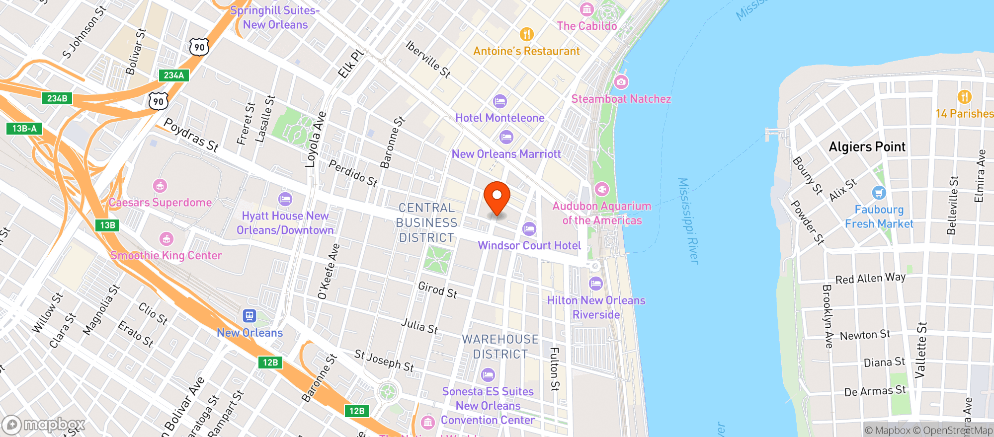 Map showing Chophouse New Orleans