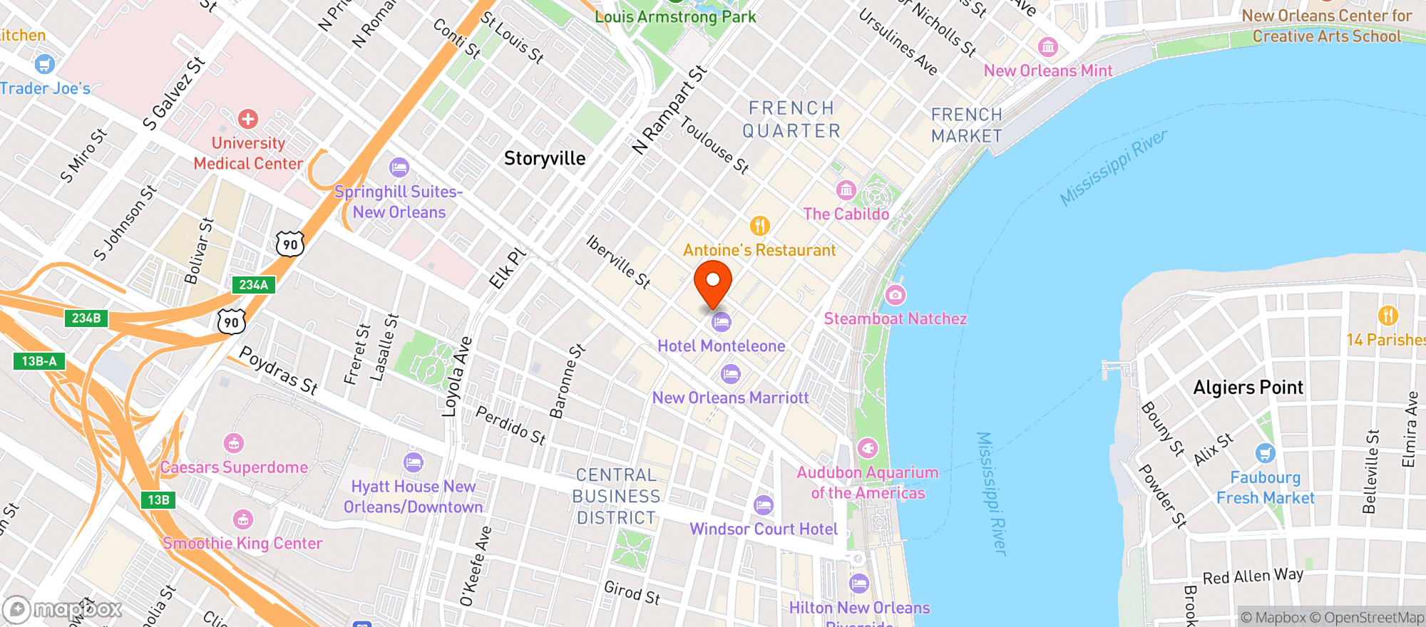 Map showing The Carousel Bar