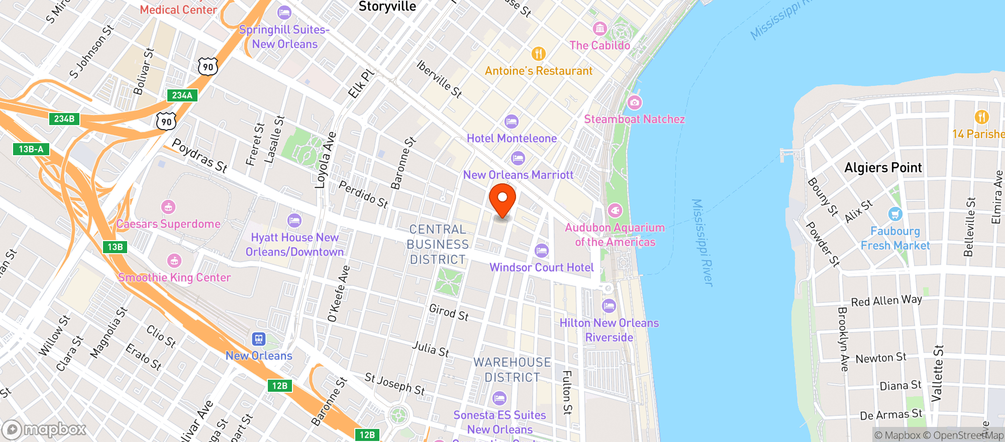 Map showing Little Bar On Gravier
