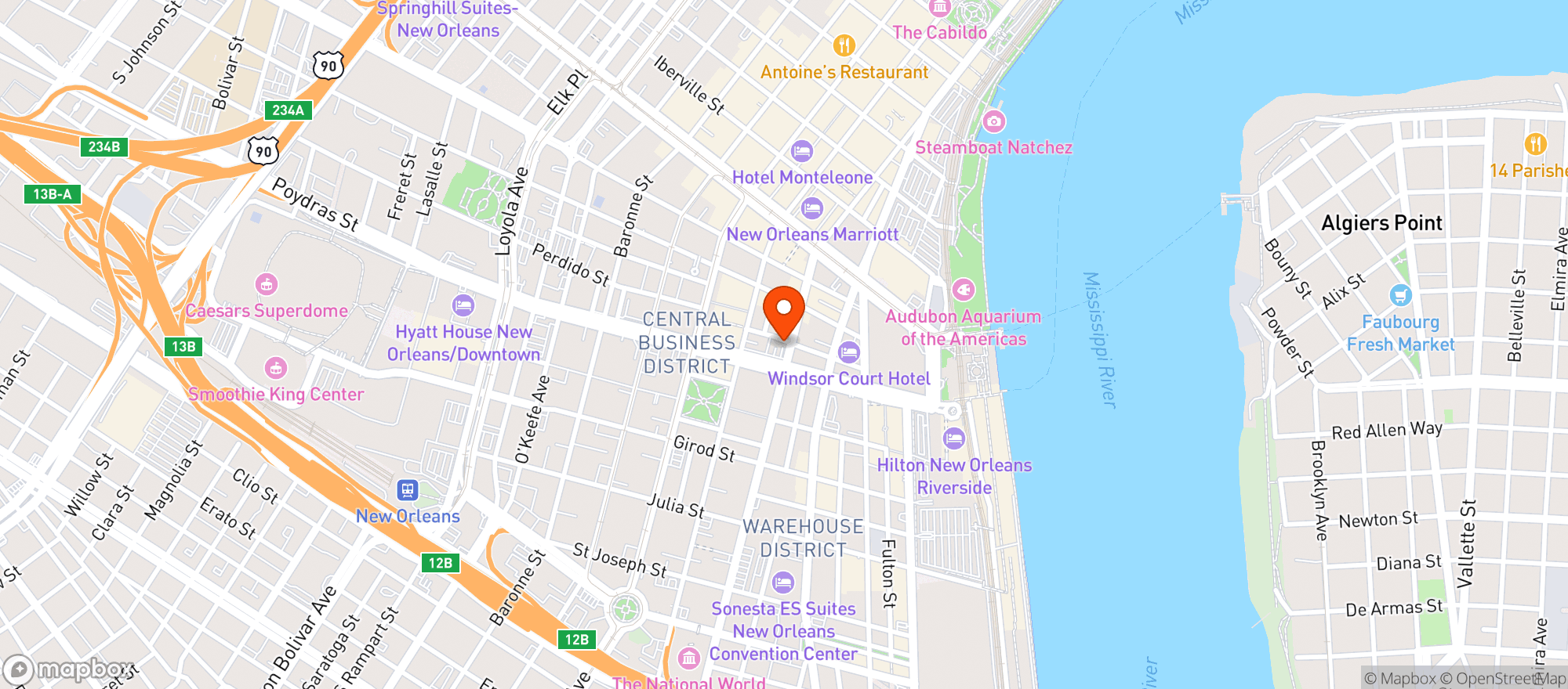 Map showing Bon Ton Cafe