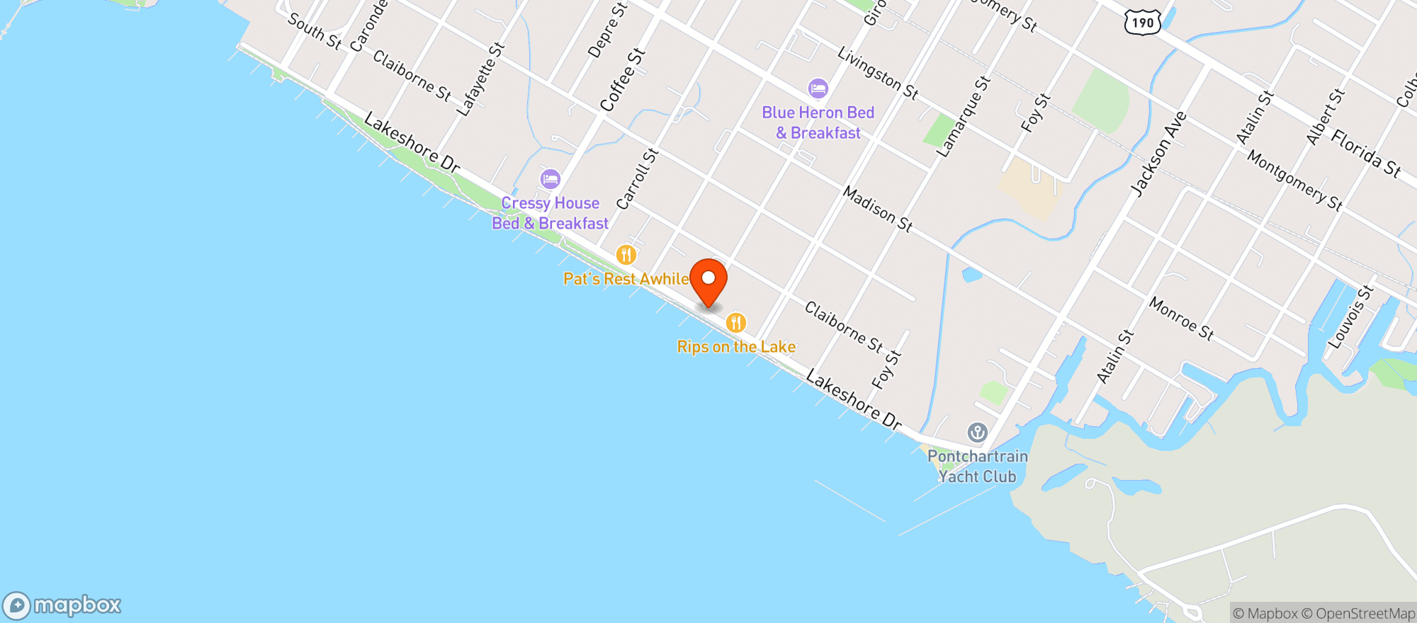 Map showing Rips On The Lake