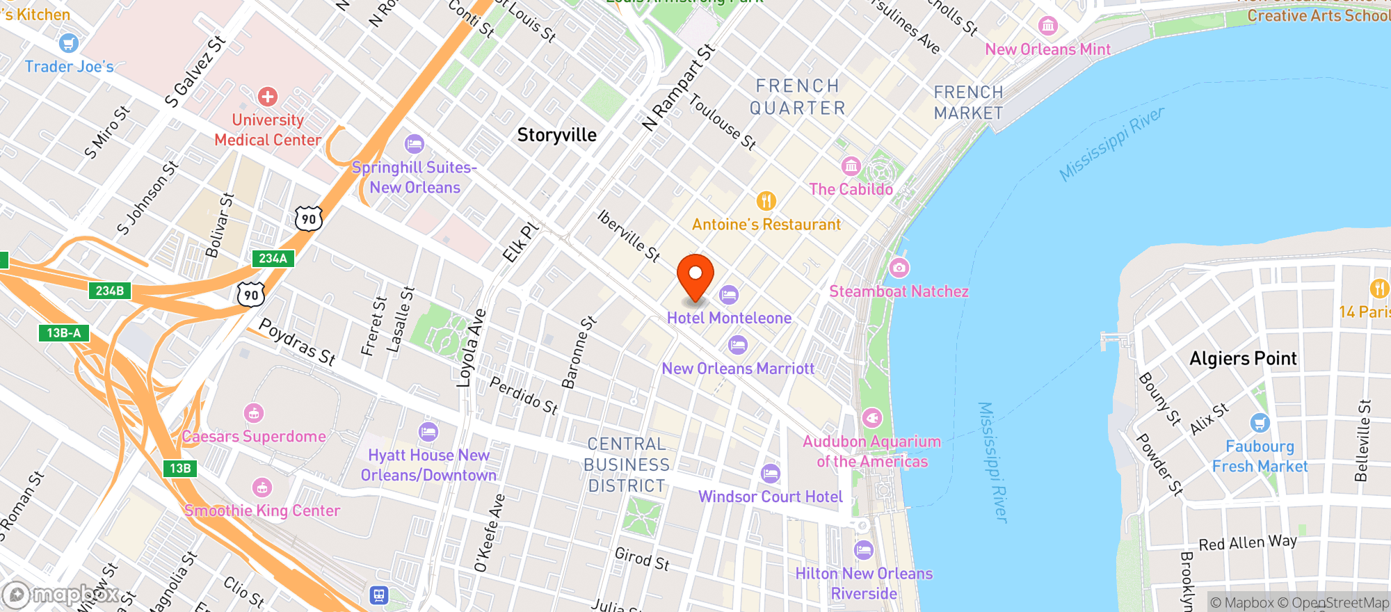 Map showing Unique General Store