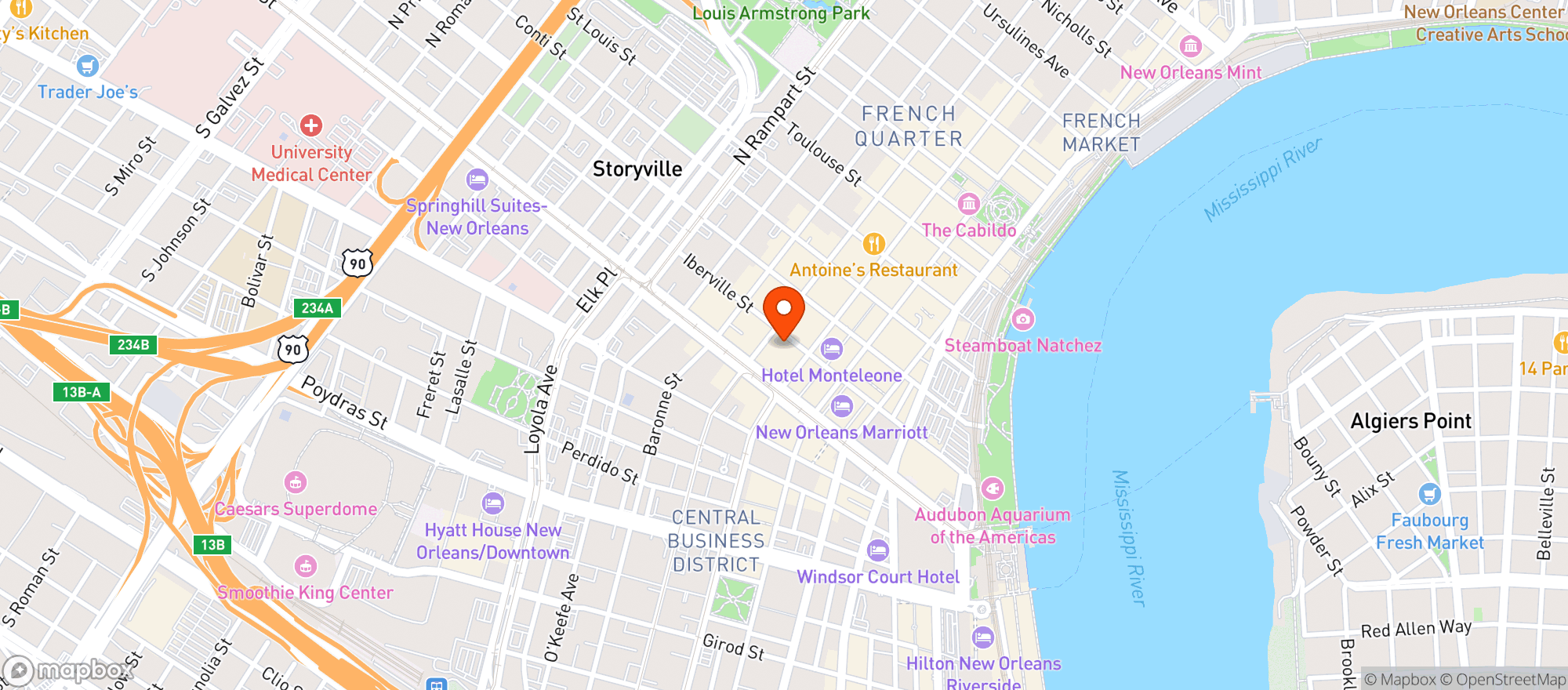 Map showing Acme Oyster House