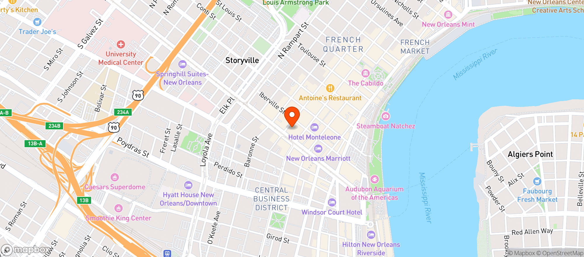 Map showing Crowne Plaza