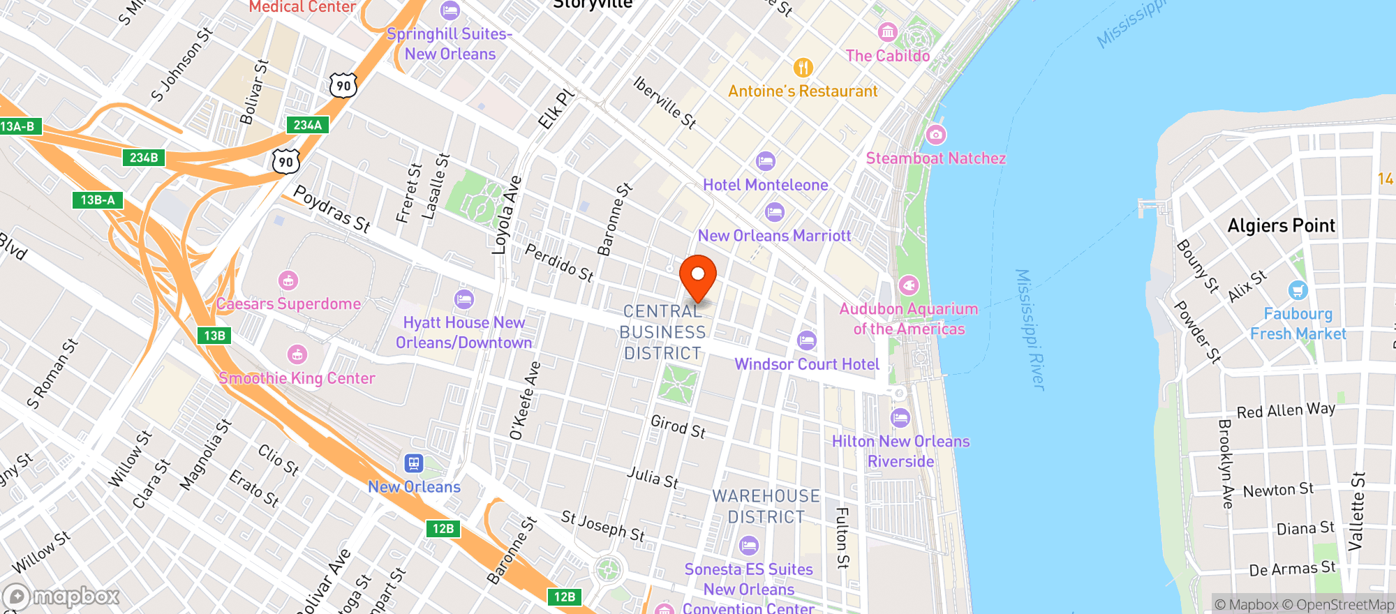 Map showing Intercontinental Hotels #Msyha