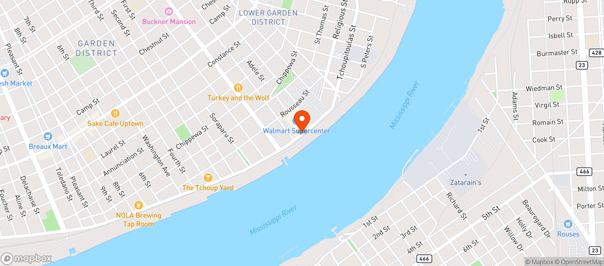 Map showing Walmart Supercenter