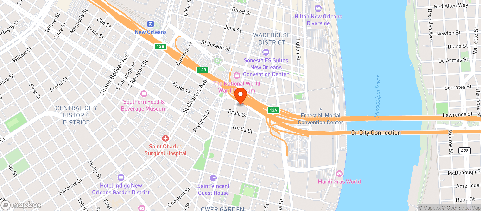 Map showing Patron Saint