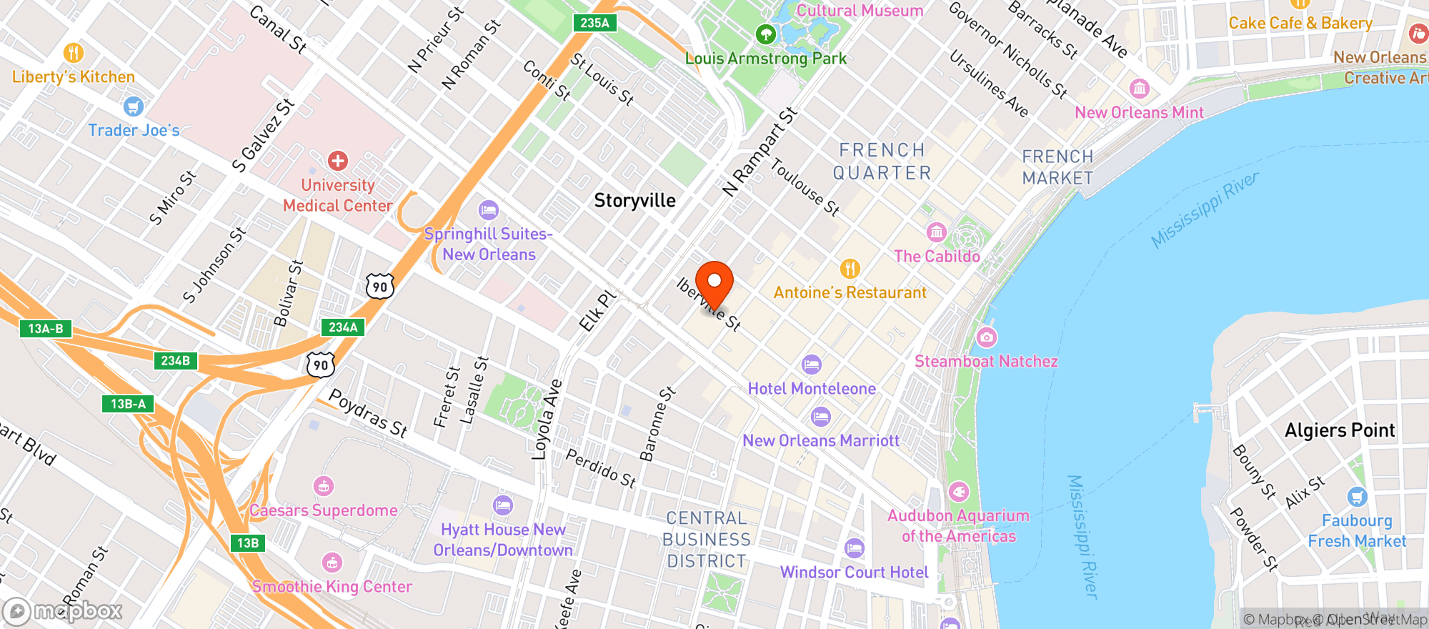 Map showing Courtyard By Marriott #msyci