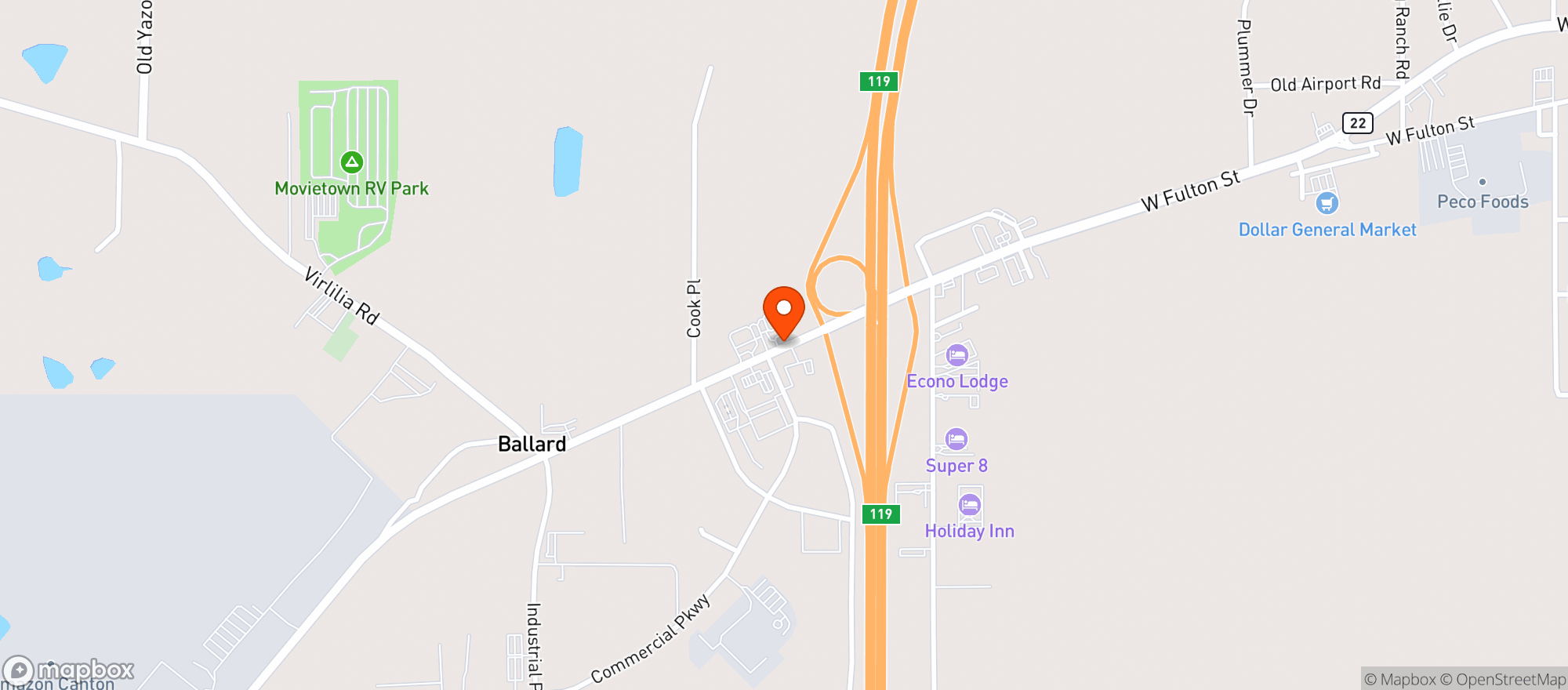 Map showing Star Mart