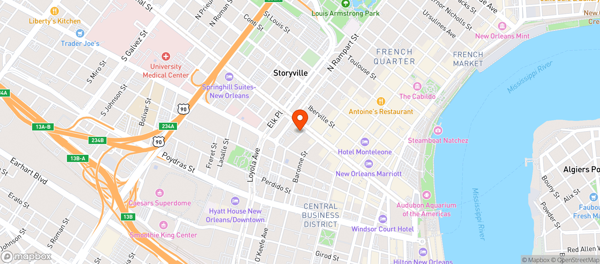 Map showing BAYOU GIFTS VOODOO MART