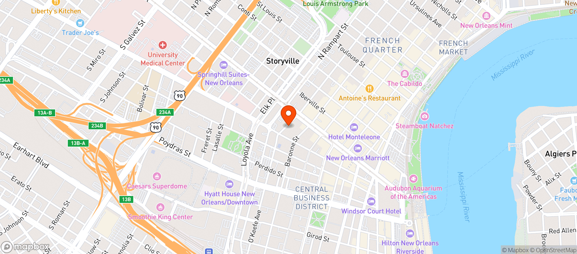 Map showing Roosevelt Hotel #msyrh