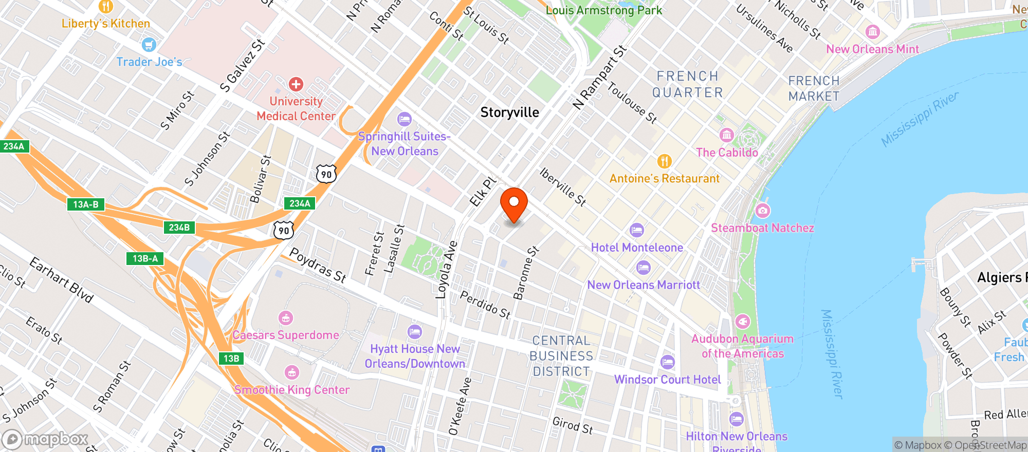 Map showing Orpheum Theatre