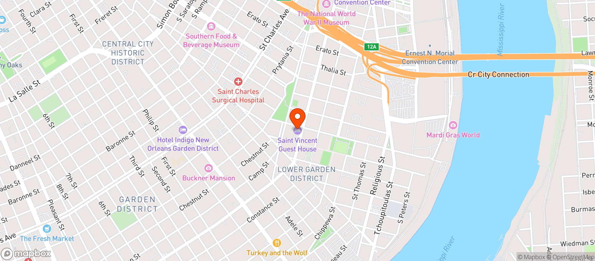 Map showing Hotel Saint Vincent