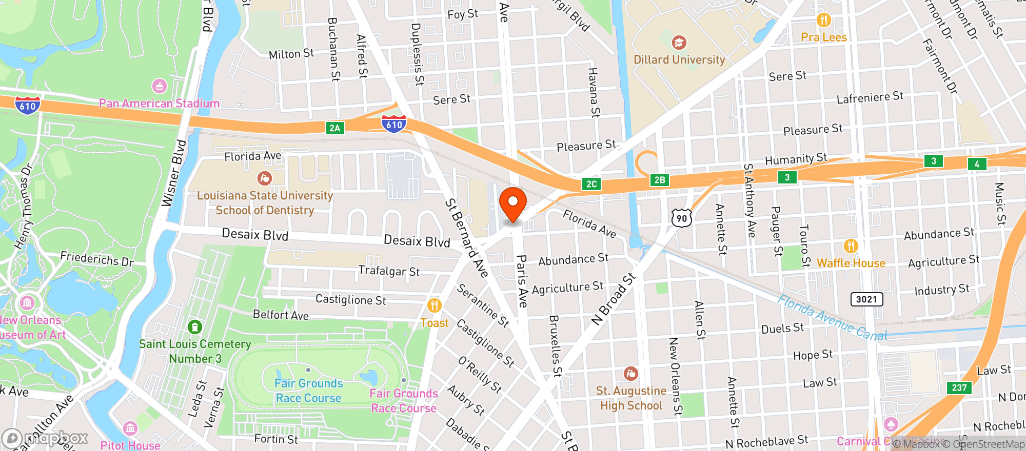 Map showing Jimmys Discount