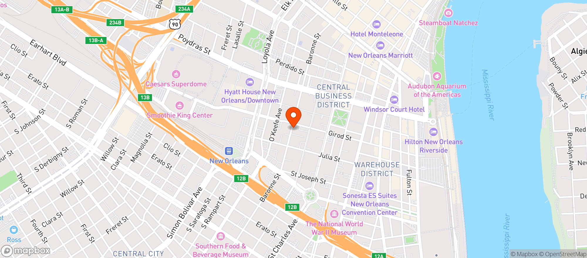 Map showing 34 Restaurant & Bar