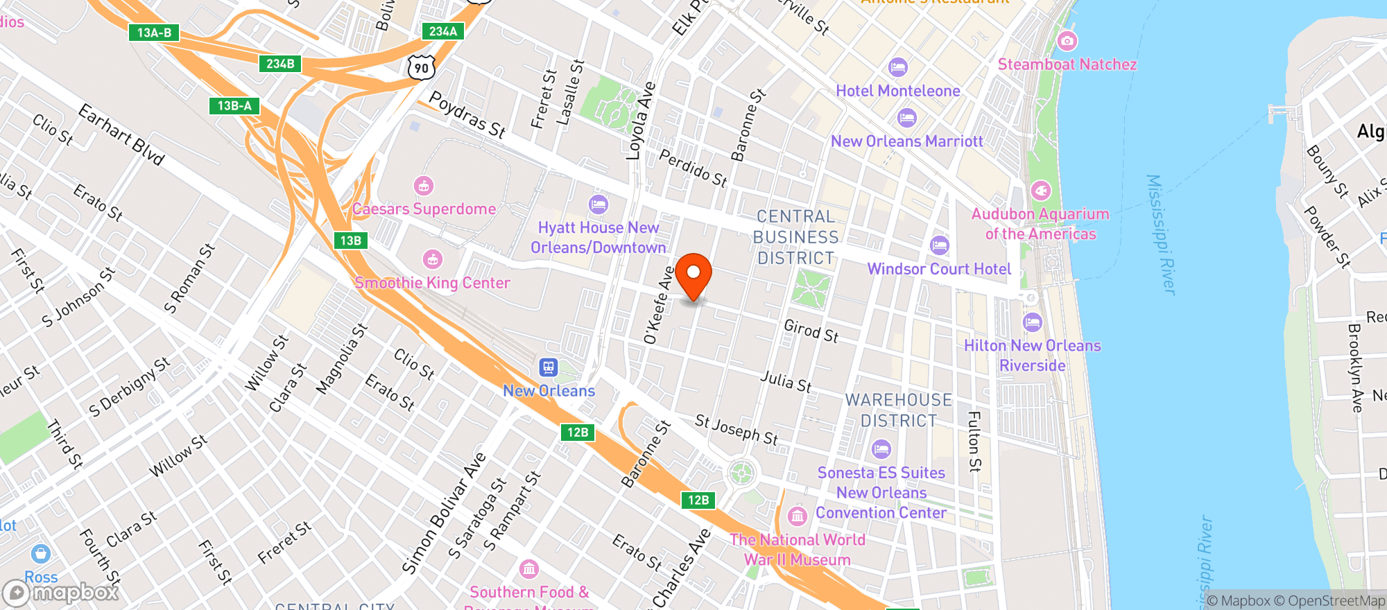 Map showing ROUSES 46 701 BARONNE ST