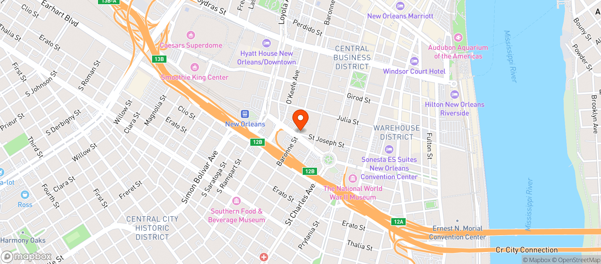 Map showing Willie Maes Nola