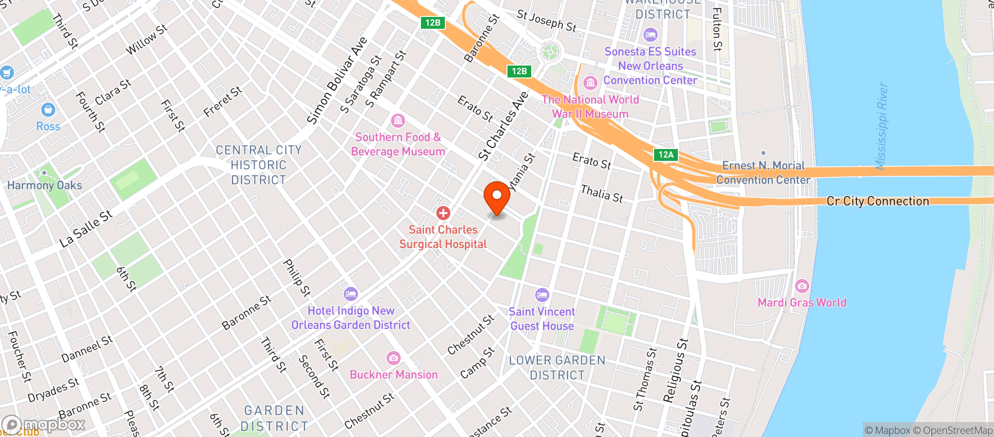 Map showing Blackbird Hotel