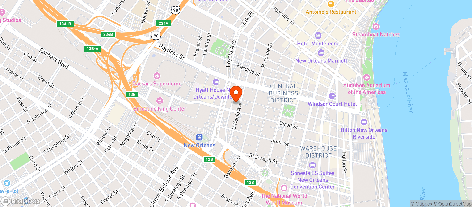 Map showing Willa Jean