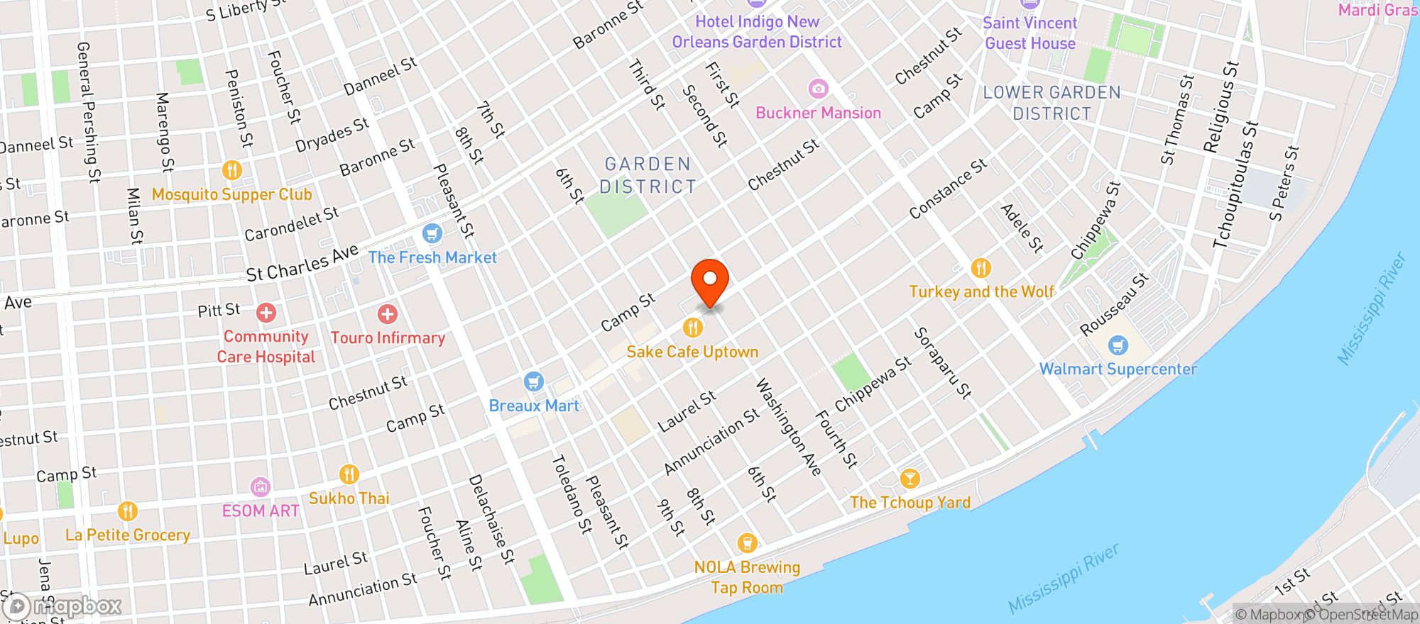 Map showing Coquette