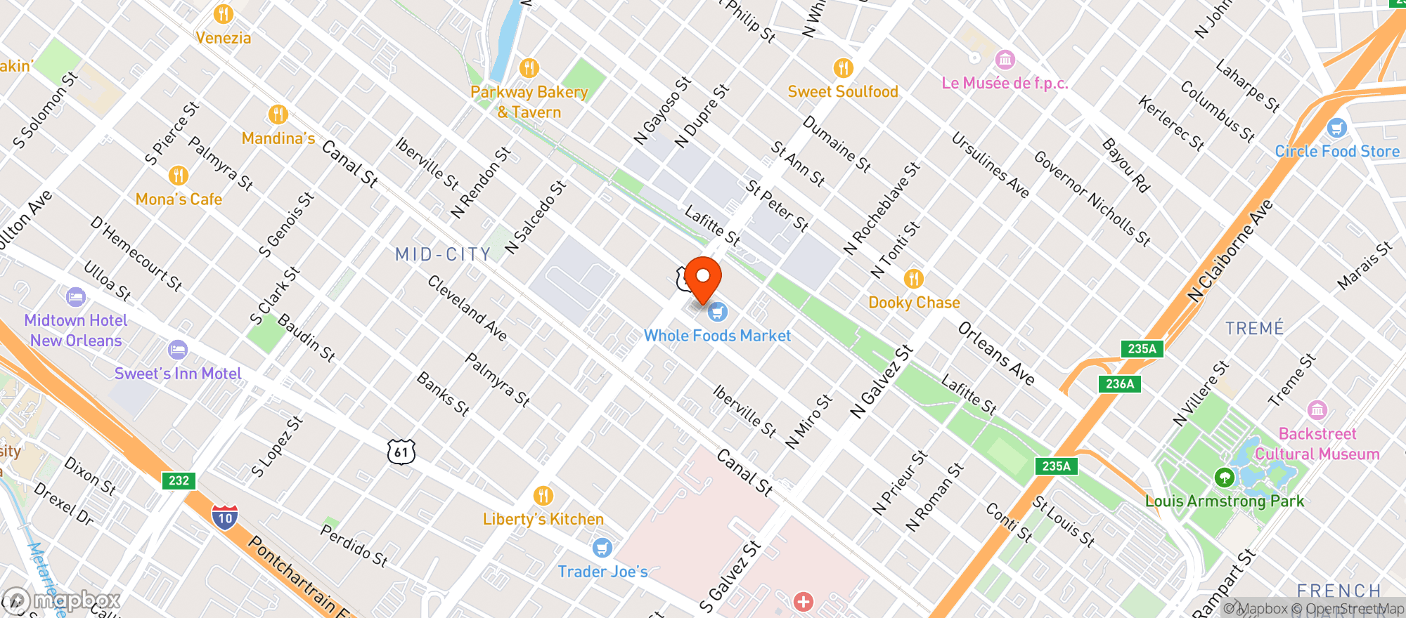Map showing Whole Foods Market