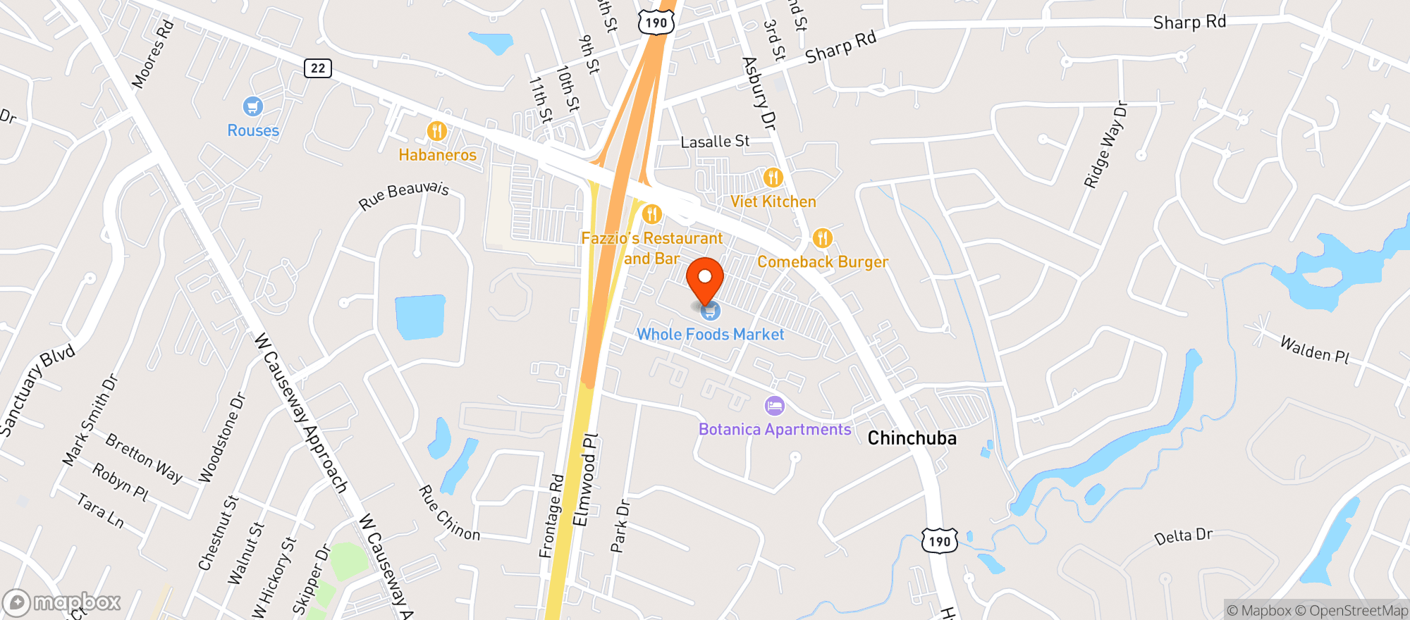 Map showing Whole Foods Market
