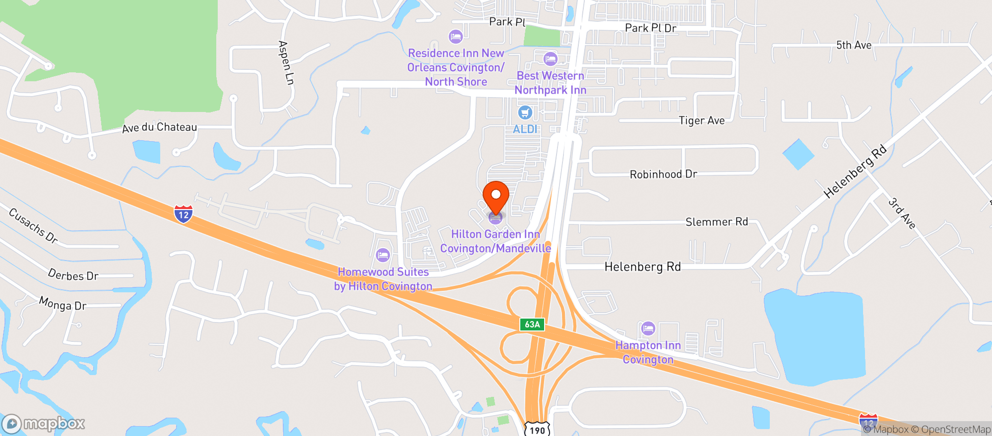 Map showing Hilton Garden Inn #covgi