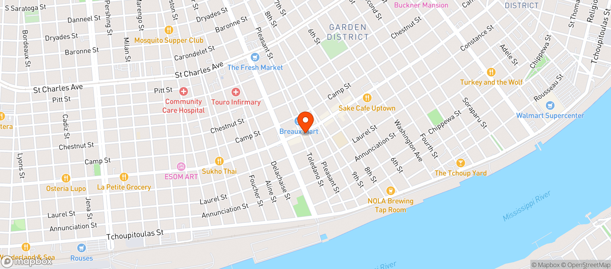 Map showing The Bull Dog
