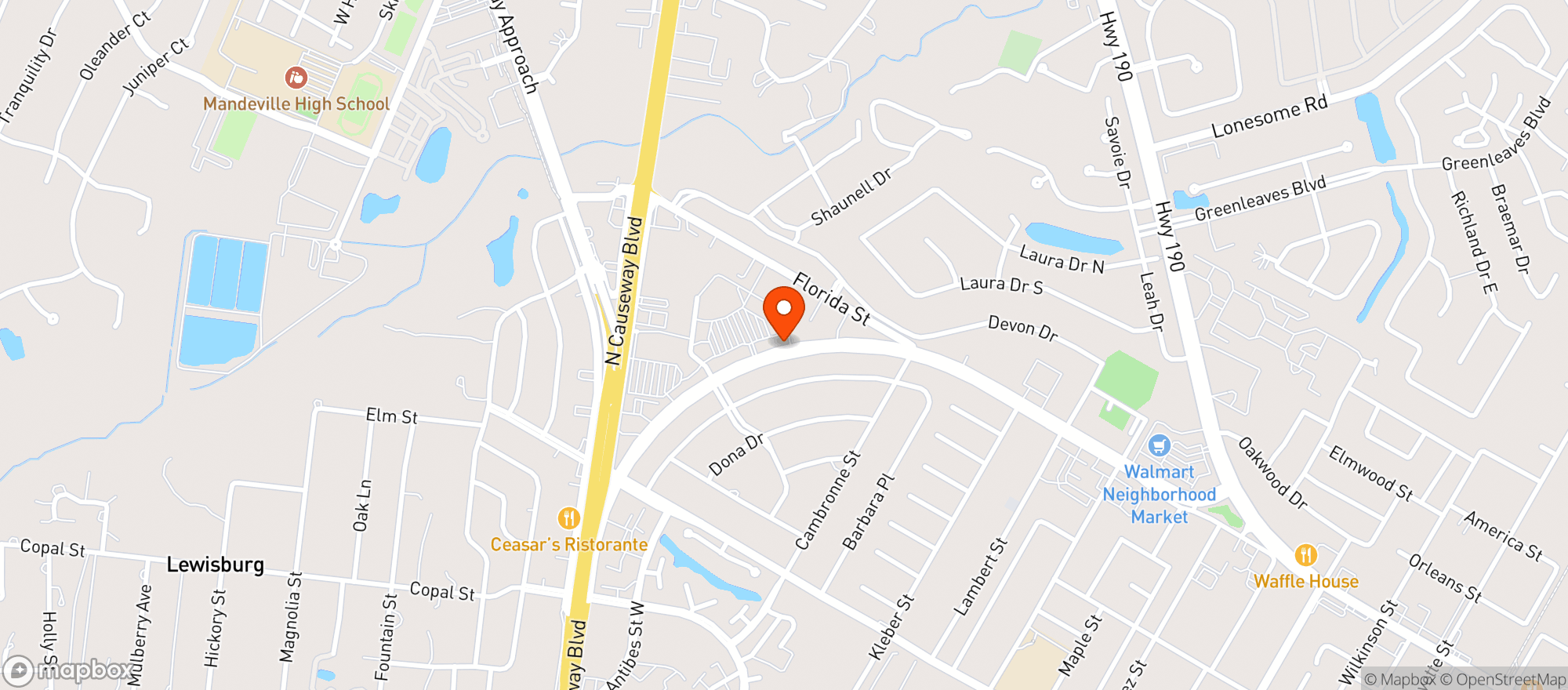Map showing ROUSES SUPERMARKET