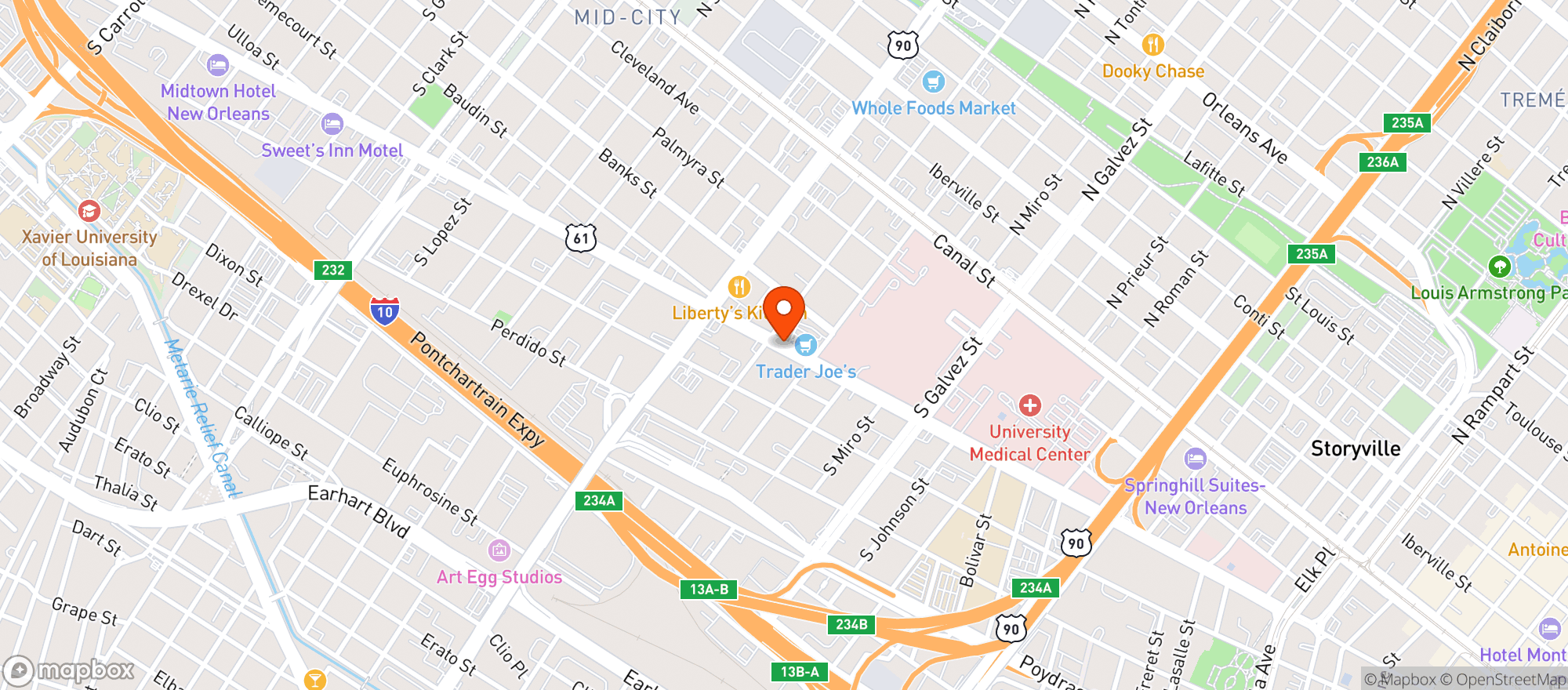 Map showing Trader Joes