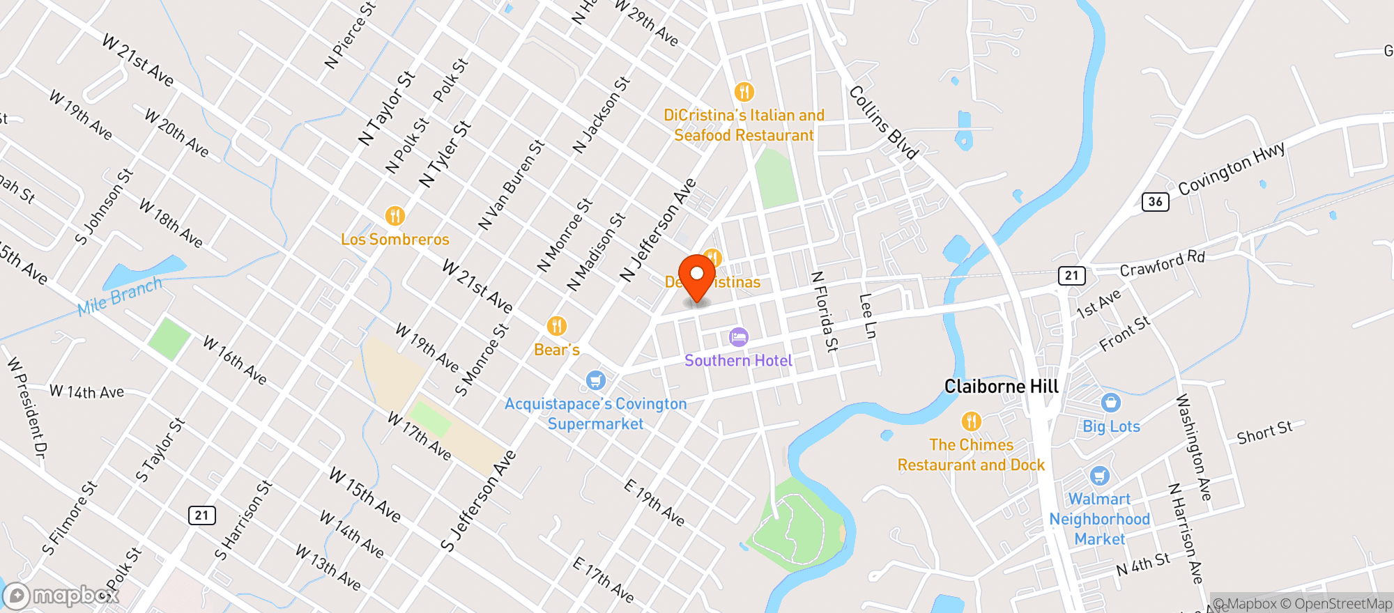 Map showing Feliciana