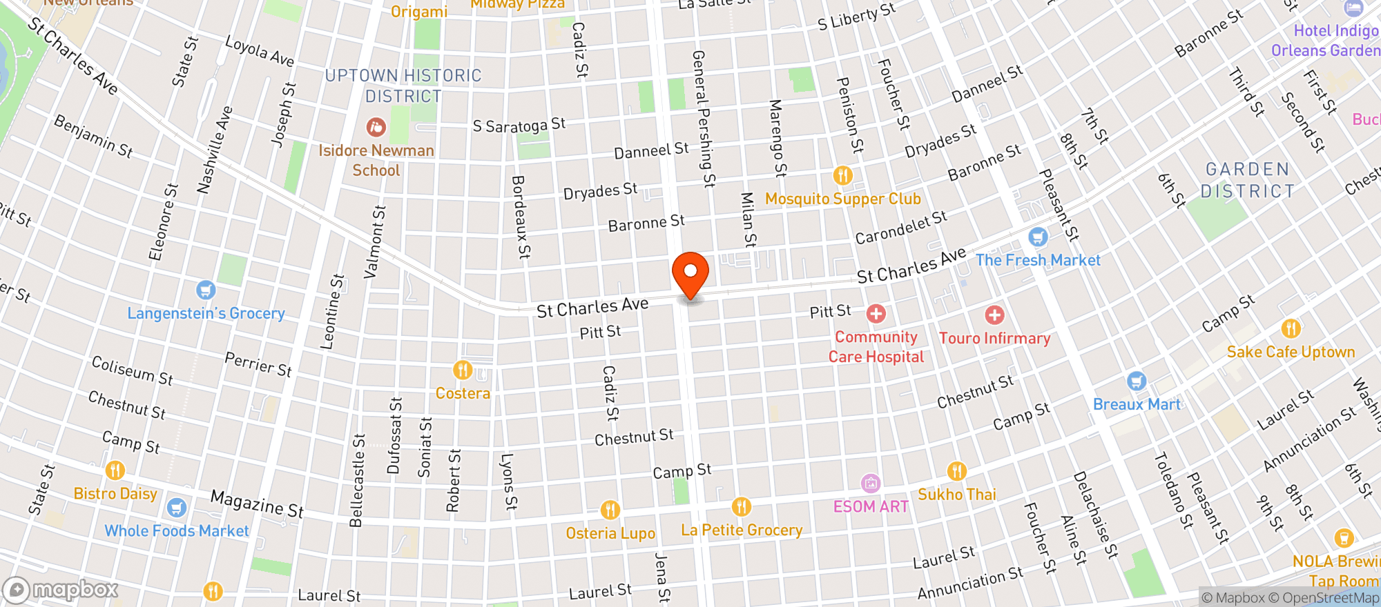 Map showing Superior Seafood and Oyster Bar