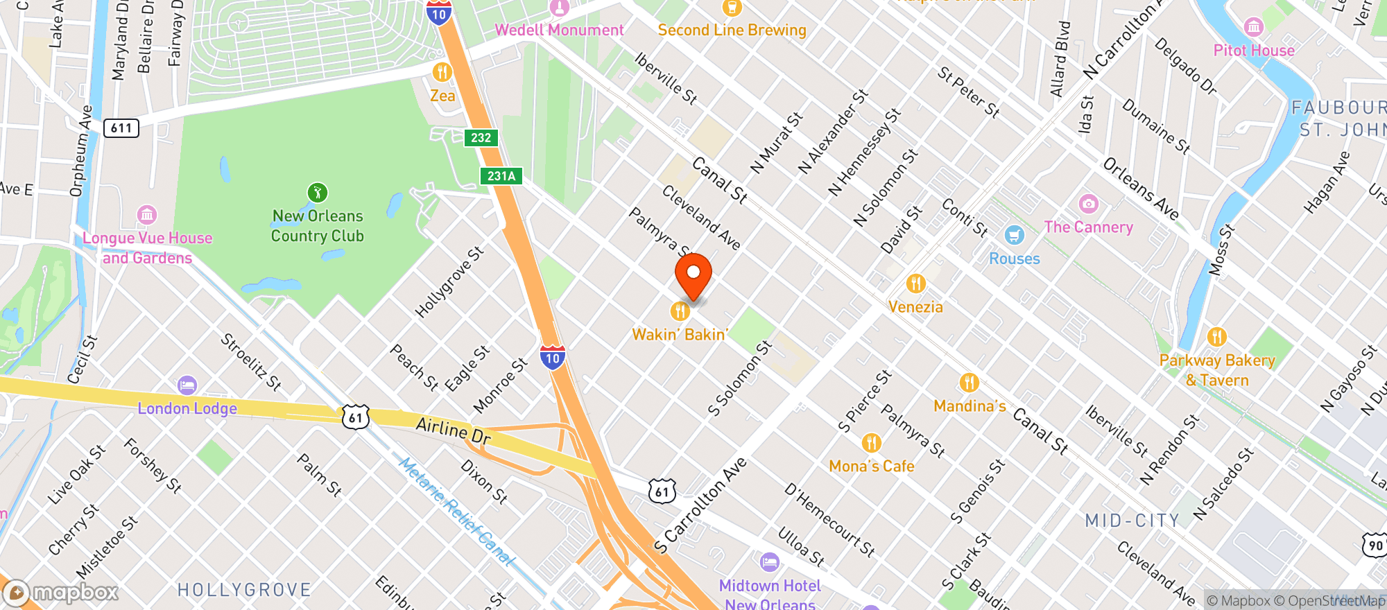 Map showing Banks Street Bar & Grill