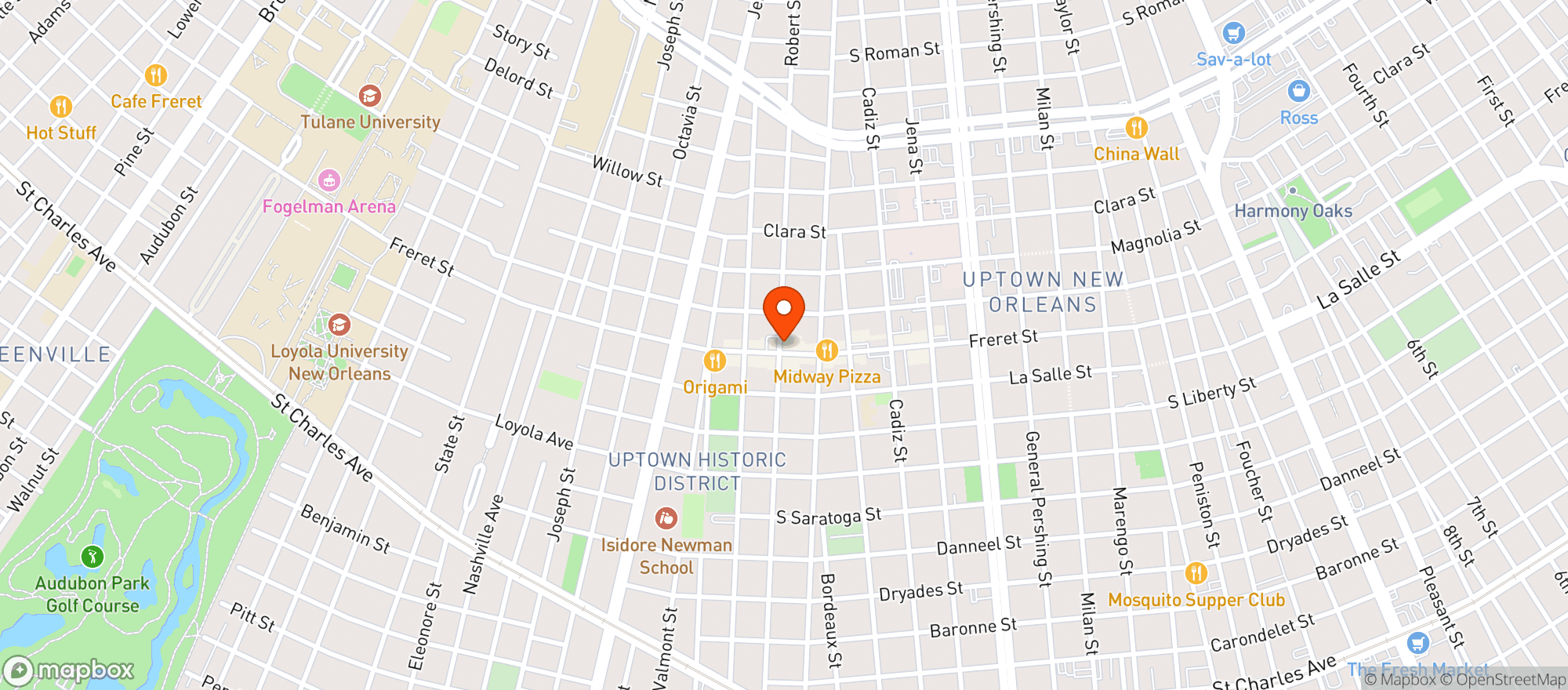Map showing Freret Stop