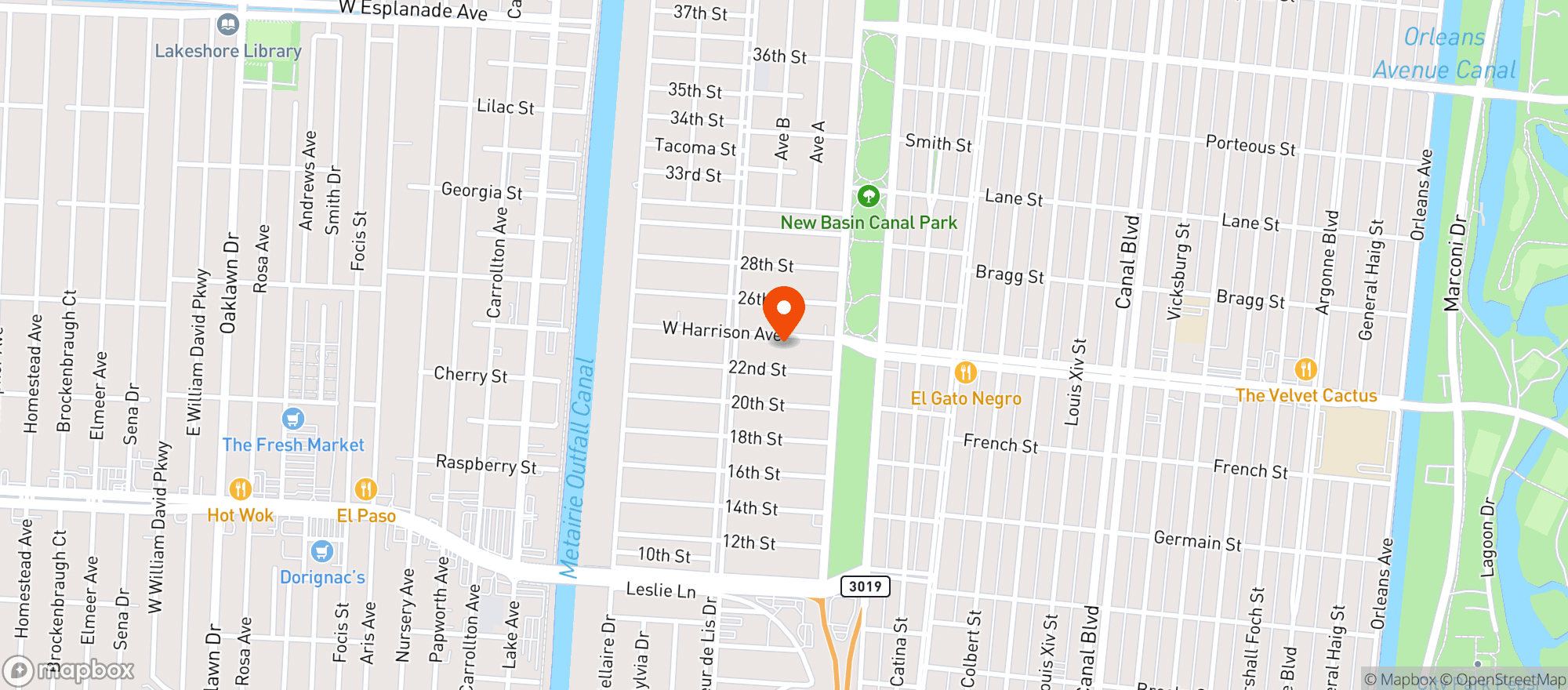 Map showing Basin Lounge