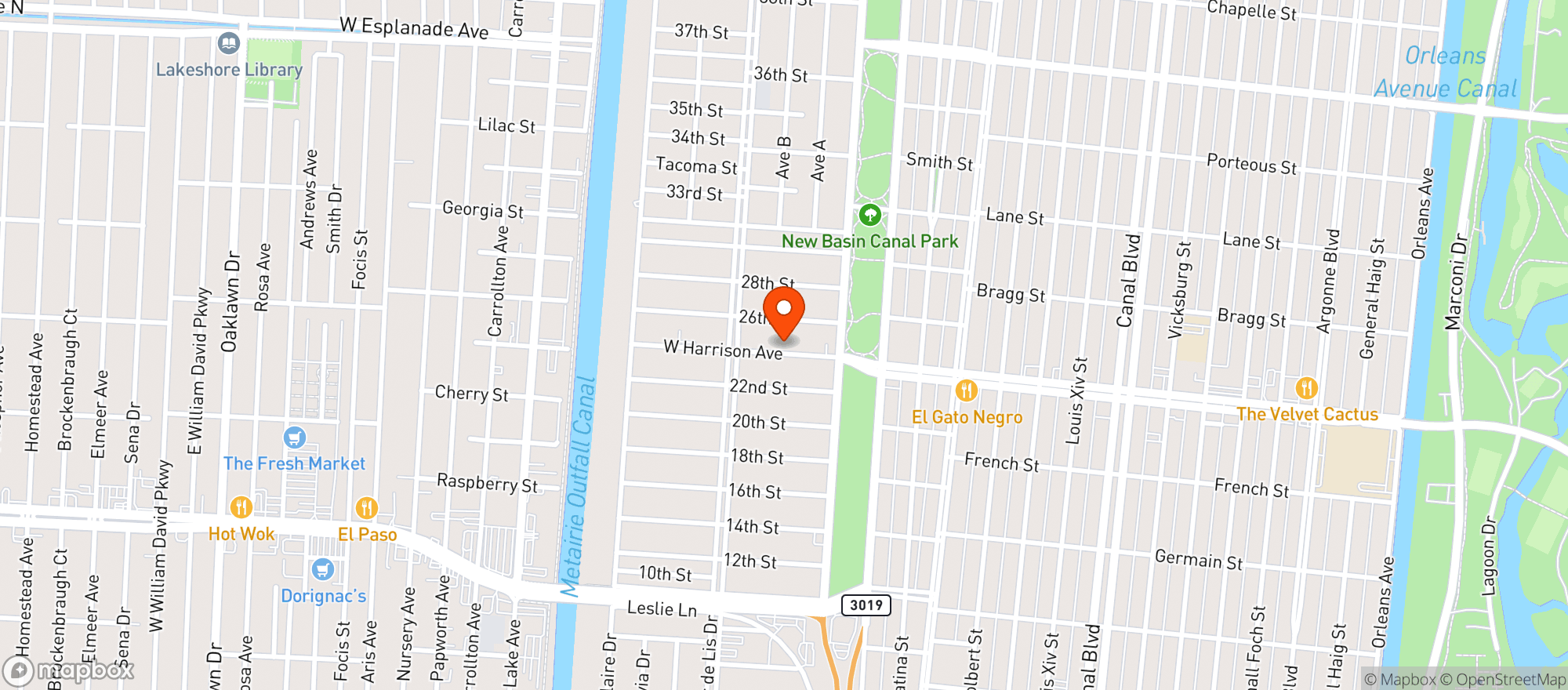 Map showing Lakeview Mini Mart