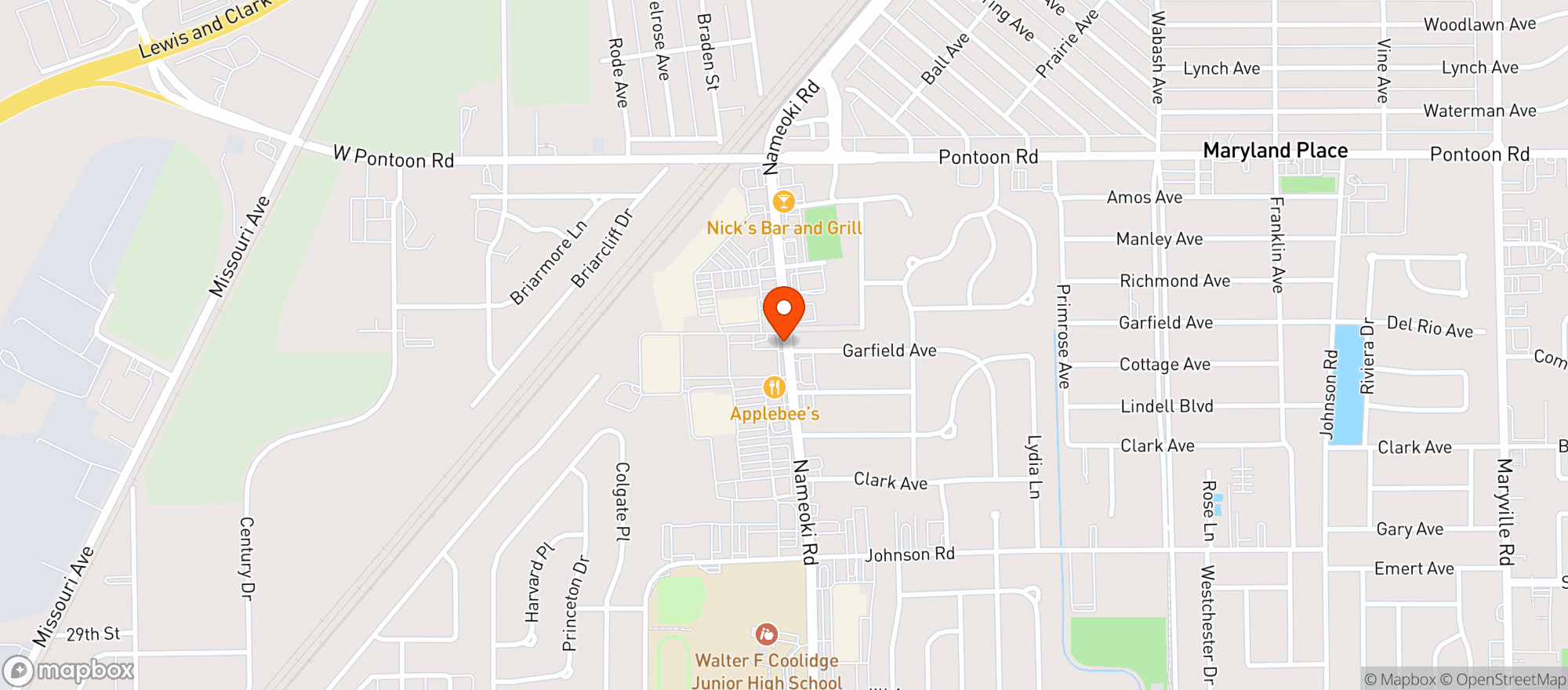 Map showing Bindys