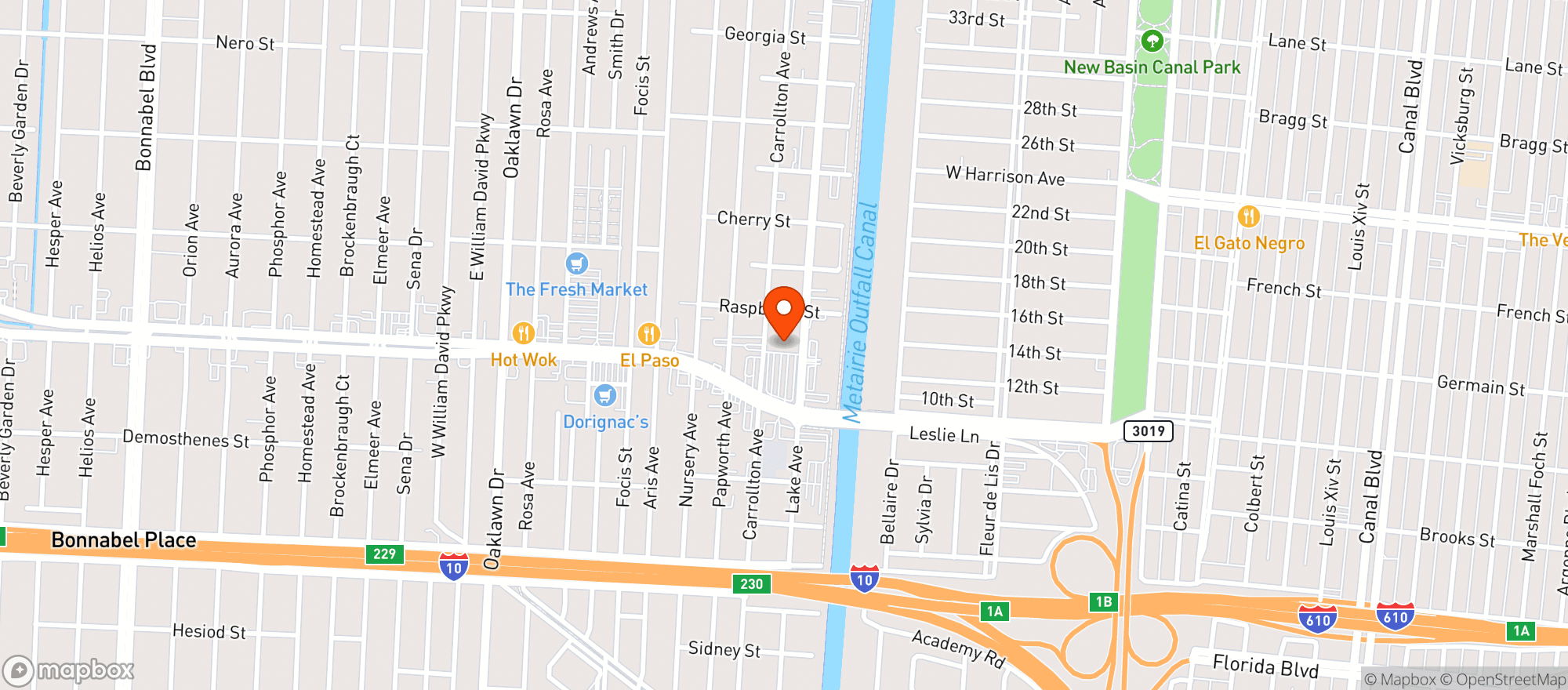 Map showing Winn Dixie #1329