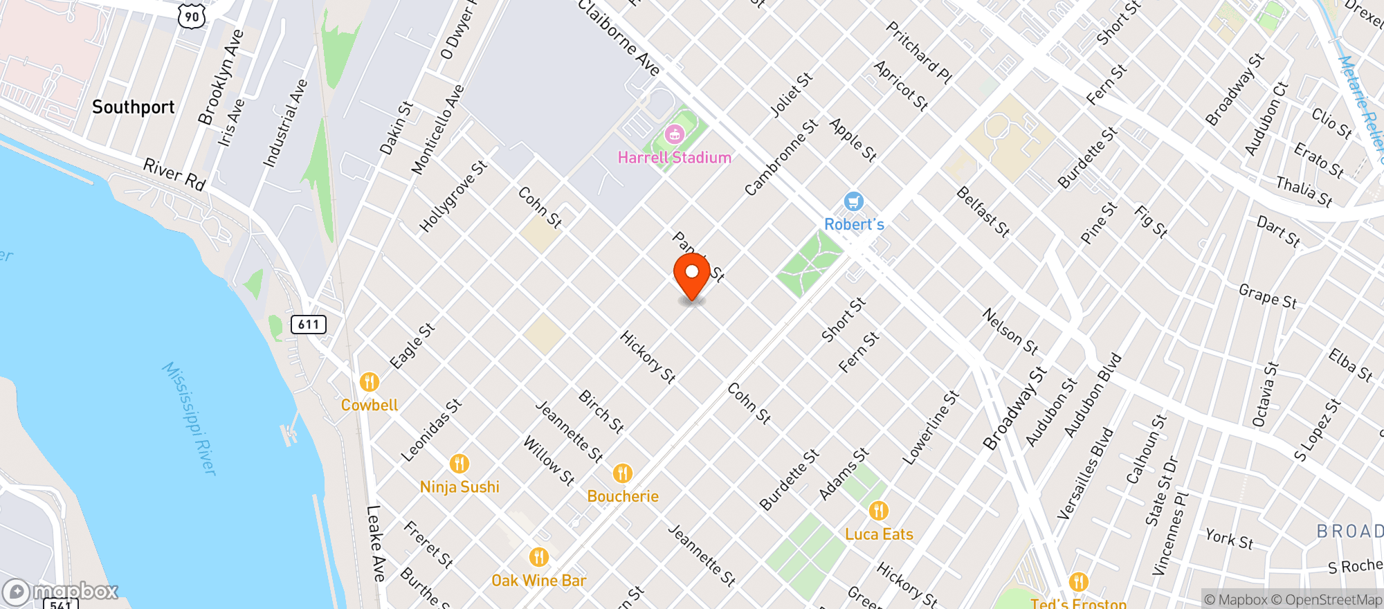 Map showing Jakes Uptown Supermarket