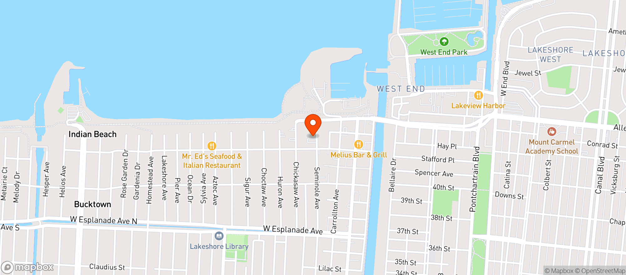 Map showing Seminole Supermarket